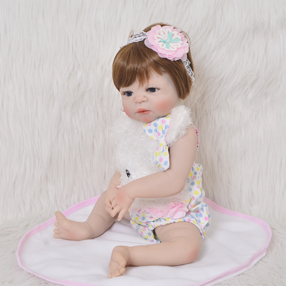 Милые 23 ''куклы Bebes reborn полностью силиконовые куклы для маленьких девочек