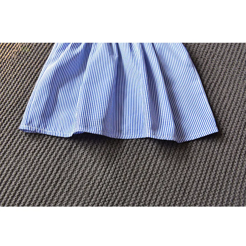 LOVE DD&ampMM Girls Dresses 2022 Summer New Children's Wear Sweet Simple Striped Button Open Back Bow Dress | Детская одежда и