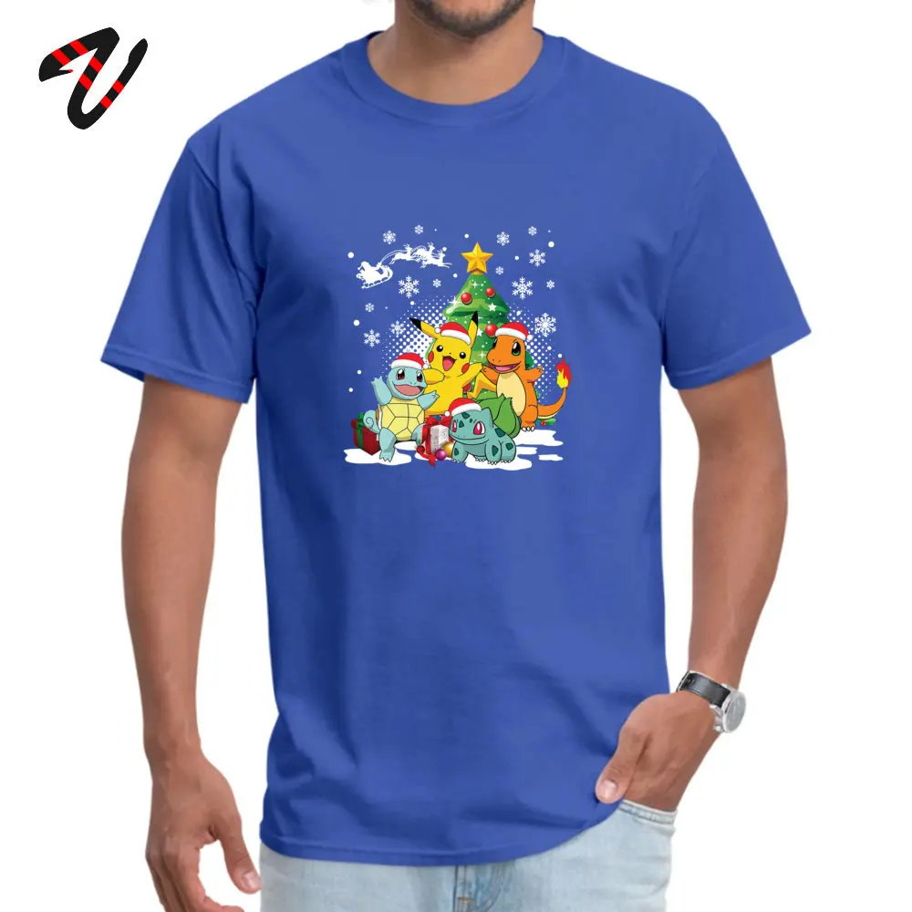 Blue Happy Cheer/футболки с изображением рождественской елки, Покемон, Kawaii, аниме, Deisgn, модная футболка, хлопок, вечерние футболки, подарок для мальчика - Цвет: Blue