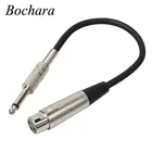 Bochara 30 см 6,5 мм штекер XLR Женский конвертер аудио кабель экранированный для микрофона миксер