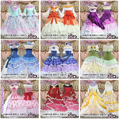 LoveLive! Бальное платье Пробуждение Уми Маки Nozomi Kotori Nico Hanayo Honoka Eli Косплей Костюм корт платье шляпа на Хеллоуин+ платье