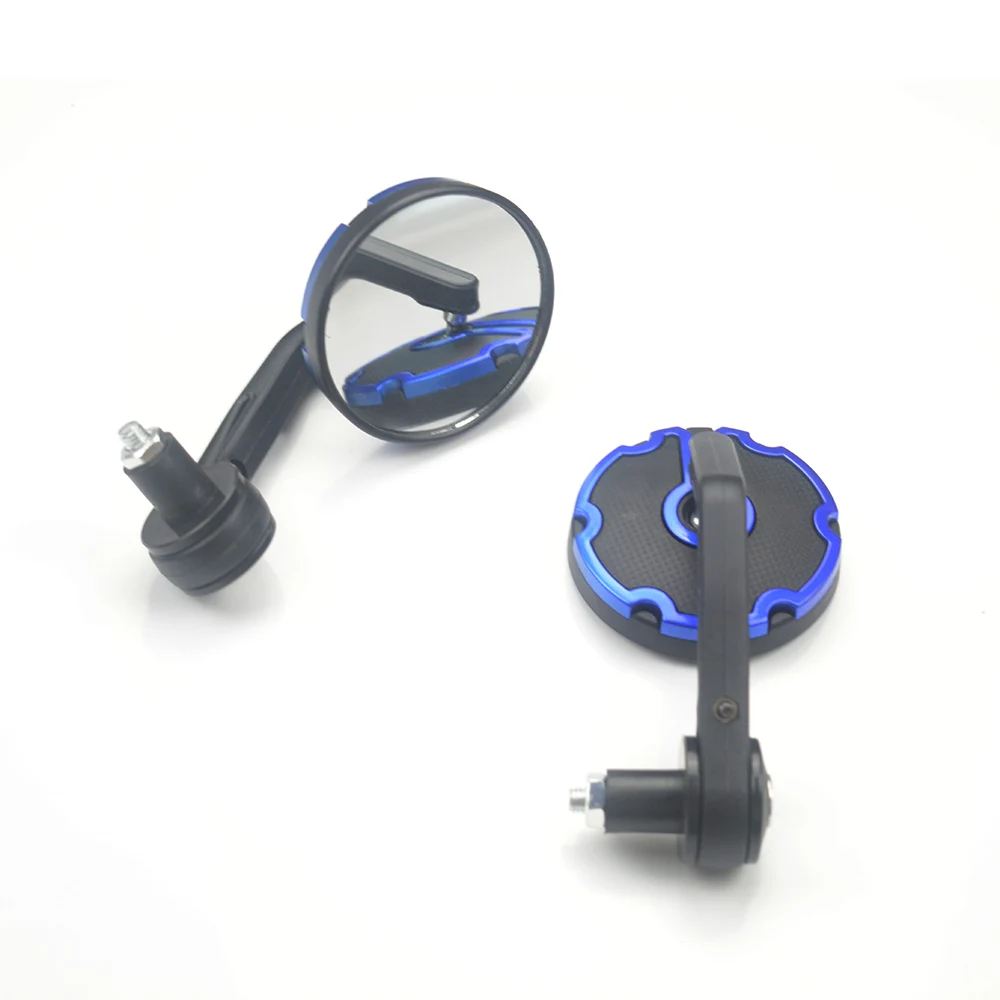 Blue Color Evomosa мотоциклетные торцевые зеркала боковое зеркало заднего вида круглые Кафе Racer зеркала для 7/" дюймов 22 мм ручки бар концы зеркала очки - Цвет: Blue Color
