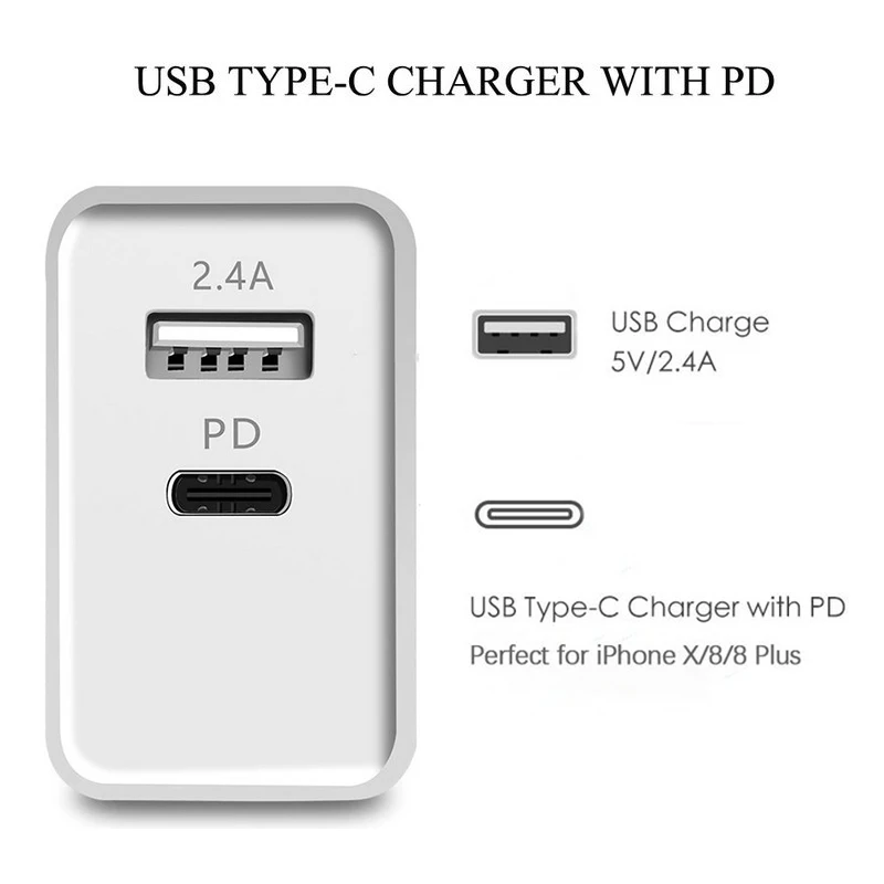 Быстрое зарядное устройство HKHUIBANG usb type c pd адаптер настенное eu uk us для iPhone XS /Max 8 Plus