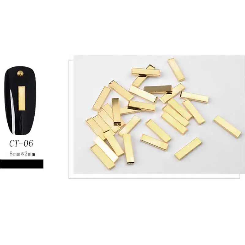 10Pcs CT06 10 шт. золотистый, серебристый, металлический заклепки 3d-украшения для ногтей Овальный прямоугольник Треугольник Япония Шпильки Шарм DIY панк аксессуары для маникюра - Цвет: 10Pcs CT06