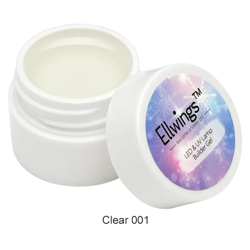 clear Ellwings французский гелевый УФ-гель для наращивания 3 цвета розовый, белый, прозрачный гель для наращивания гель-лака для маникюра - Цвет: clear