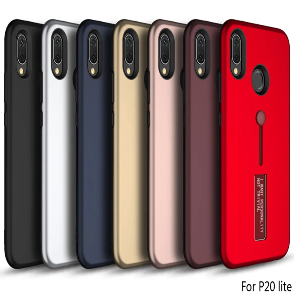 Чехол для Huawei P20 lite чехол подставка из ТПУ + ПК телефона с кольцом Nova 3e роскошный