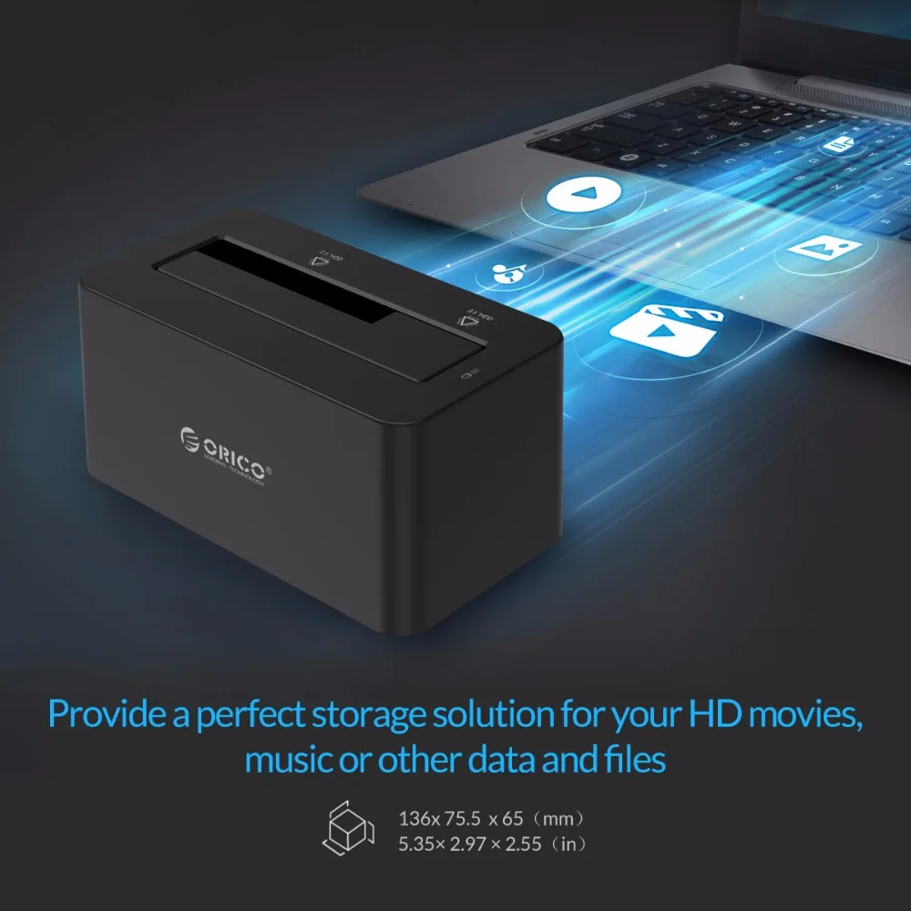 ORICO Новый HDD корпус SATA к USB 3 0 жесткий диск Док станция 5 Гбит/с супер скорость для 2