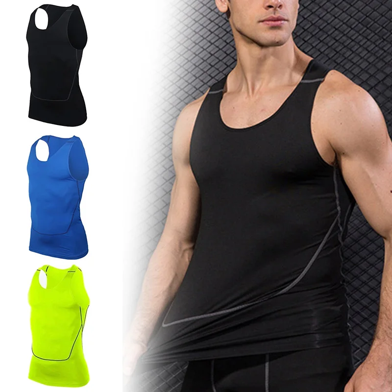 

Men Sport Gym Vest Sleeveless Quick Drying Compression Tight Tank Tops ASD88