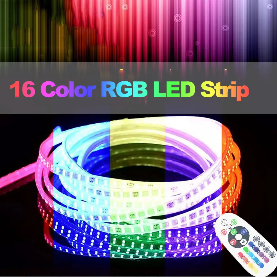 GD RGB светодиодный фонарь IP65 1 м 2 м 5 м 10 м 12 м 13 м 15 м светодиодный водонепроницаемый светодиодный гибкий шнур 220 в светодиодный фонарь с дистанционным управлением