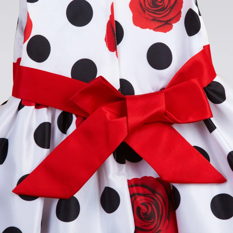 B&ampN Sleeveless Children Dresses Black Dot Red Bow Floral Dress Baby Infant Summer Party Princes Girls Costumes | Детская одежда и