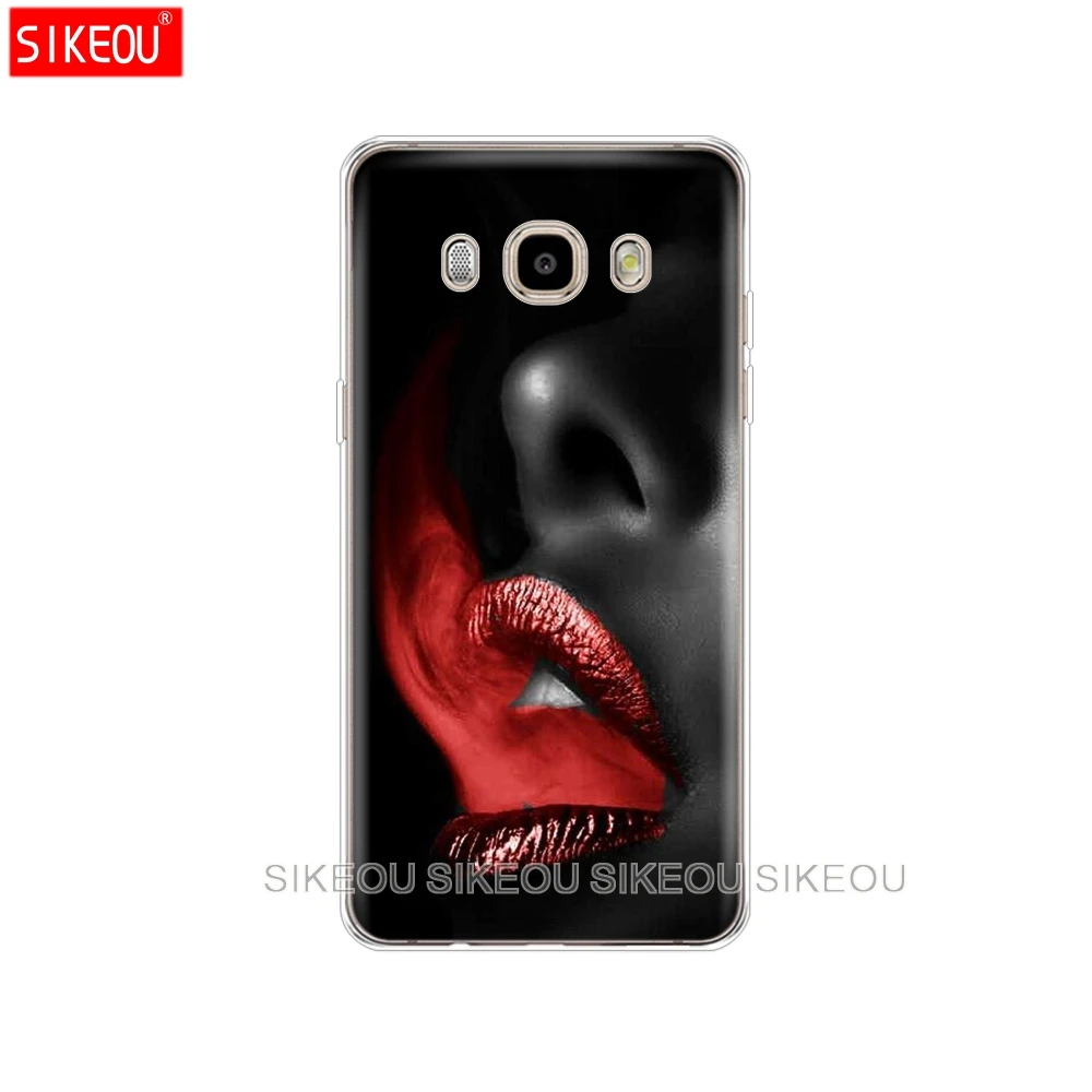 Силиконовый чехол для телефона Samsung Galaxy J1 J2 J3 J5 J7 MINI 2016 2015 prime Red Sexy Lips girl Luxury Korea