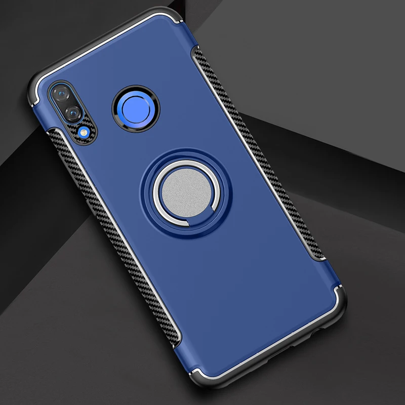 Huawei Y9 Case Cover Armor Full Protection Ring Magnetism Holder Shockproof TPU+PC sfor Huawei Y9 Car Shell Funda Capa