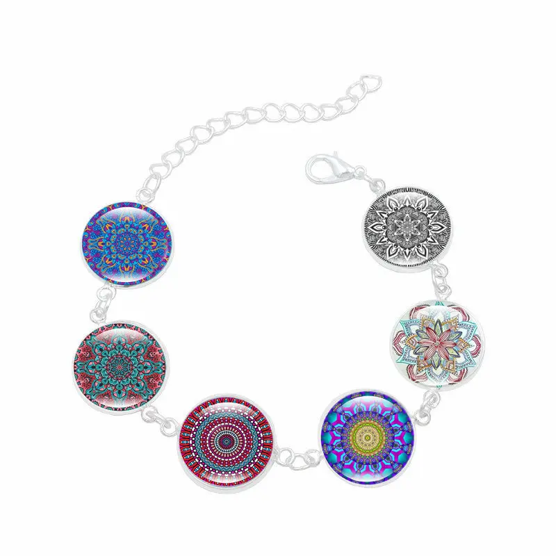 DIEZI модные Индийская Йога Jewelry Для мужчин Мандала 6 цветок Браслеты для женщин