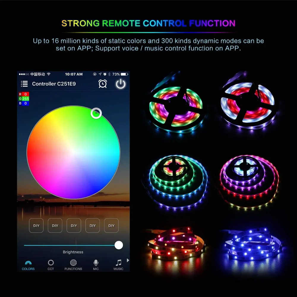 LED Bluetooth WiFi RGB Pixel контроллер Мини DC12V с 24Key IR 21Key RF пульт дистанционного управления