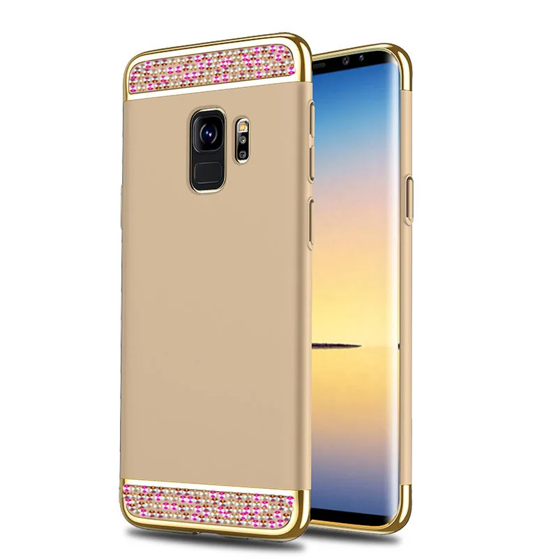 Жесткий силиконовый чехол со стразами для Samsung Galaxy J6 A6 Plus S9 S8 A8S A8 A7 2018 A9 A3 2016 A5 2017 |