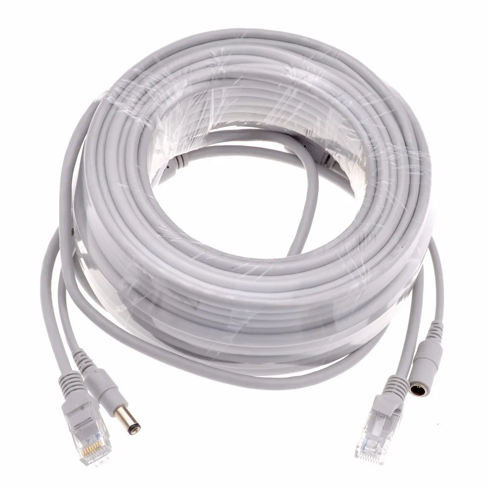 30 м CCTV сетевой кабель RJ45 CAT5/CAT-5e + DC Мощность видеонаблюдения расширение сети