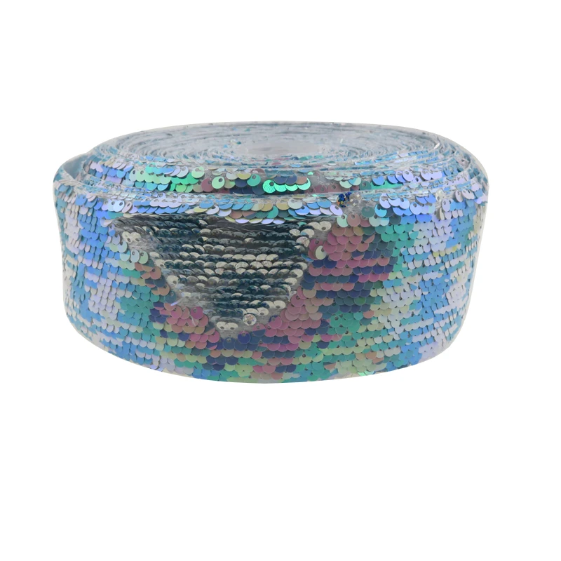 75mm Reversible Sequin Ribbon Fabric Sparkly For DIY Dress Bowsdouble color Accessories Wedding Party Decoration | Дом и сад