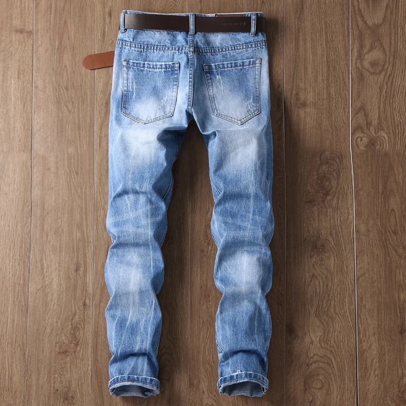 2017 spring and summer new 888# trend cloth broken hole self-cultivation small straight jeans (29-38) mail | Мужская одежда