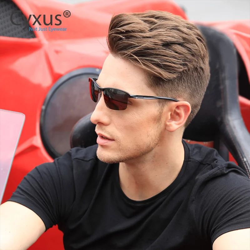Cyxus Разработанный поляризатор UV400 зеркало для вождения прямоугольные солнцезащитные очки мужские для вождения рыбалки гольф на открытом воздухе-1983