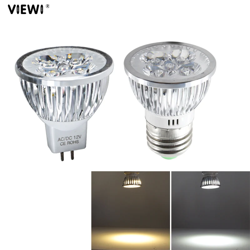 4 шт. Светодиодный точечный светильник MR16 E27 Ac Dc 12v 24 V 4W высокомощный Точечный 110v 220v
