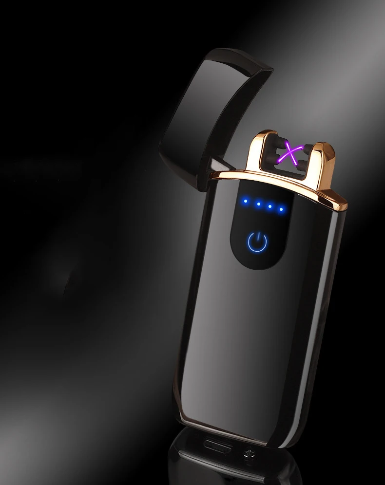 USB Зажигалка плазменная с двойной дугой без лазерного логотипа ветрозащитная