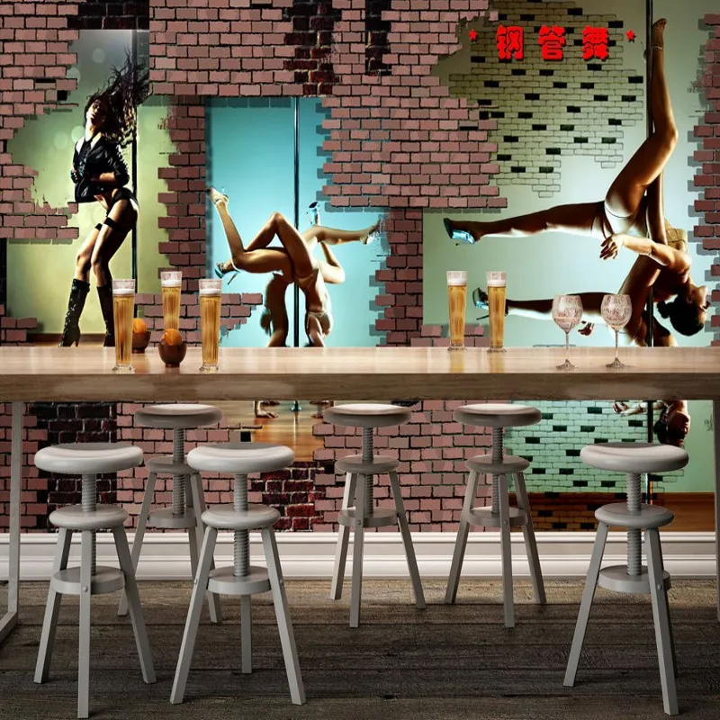 Пользовательские 3d росписи 3D стерео полюс танцы фитнес дальше плитки фотообои