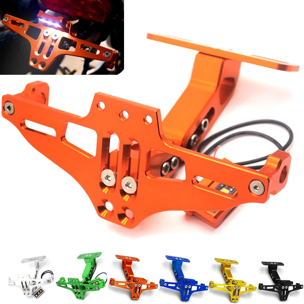 

Motorcycle Angle License Number Plate Frame Holder Bracket FOR RC 125 200 390 DUKE Enduro Supermoto SM SMC Adventure 690 950