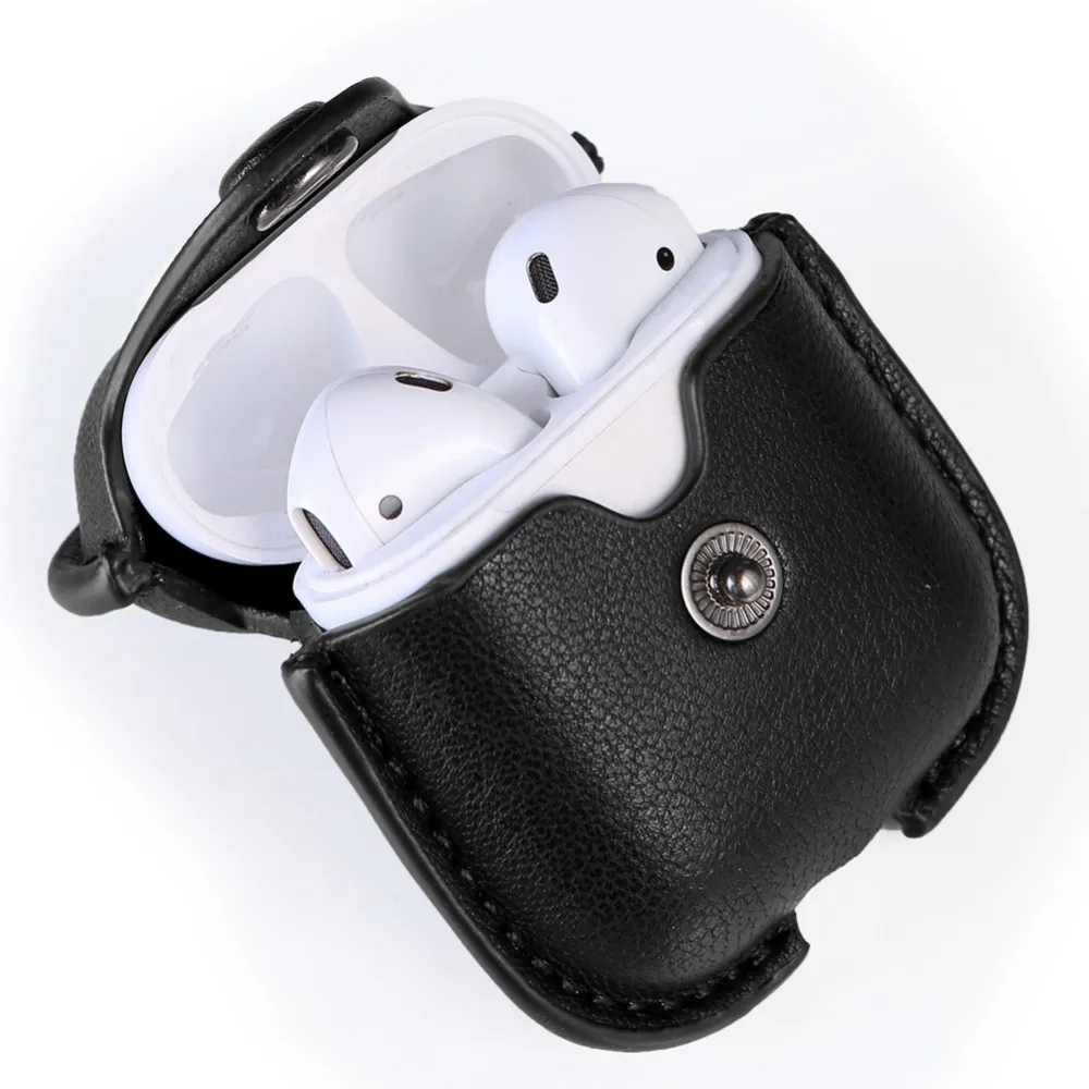 Защитный чехол для Apple Air Pods роскошный беспроводной из искусственной кожи с Bluetooth