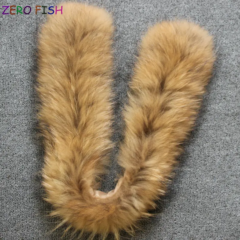 85 см зимний воротник с капюшоном из натурального меха енота высококачественное