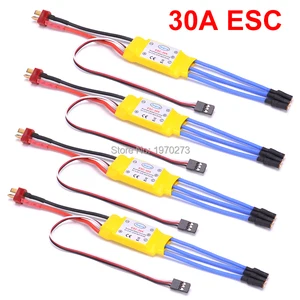 Контроллер скорости бесщеточный, 30 А, 5 В, 2 А, BEC, RC, ESC, припаянный с T-образным штекером и банановым разъемом 3,5 мм для мультикоптера