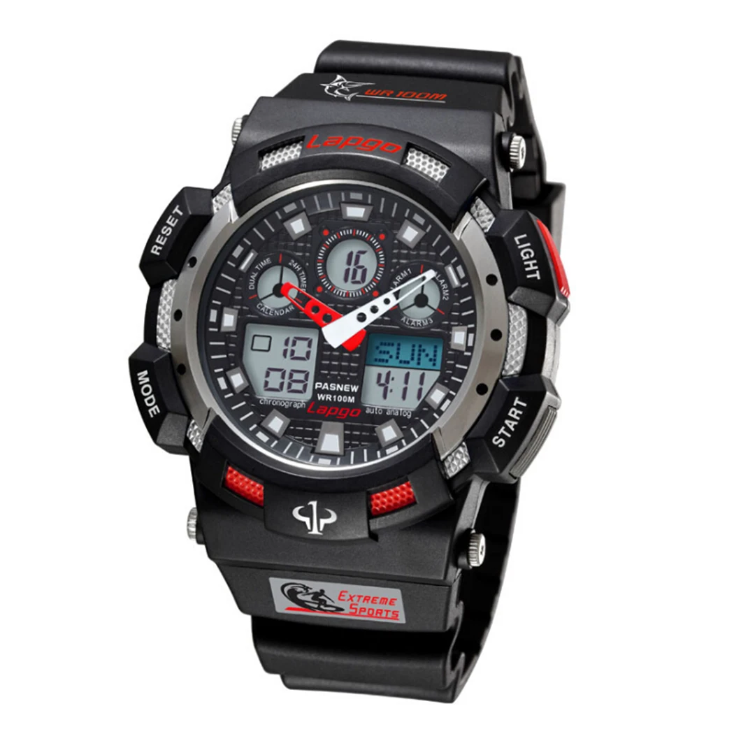 Chigu Quartz Smart Watch100m Men 3 Colors Dual Display Waterproof Watch Alarm Clock Outdoor Sport Modern | Электроника