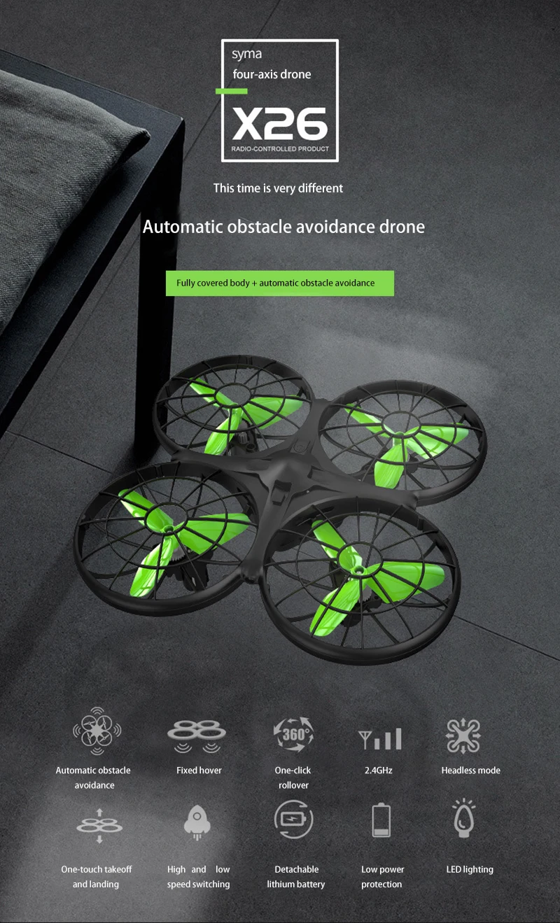 Syma продукт X26 четырехканальный четырехосный индукционный самолет инфракрасный избегание препятствий пульт дистанционного управления Дрон