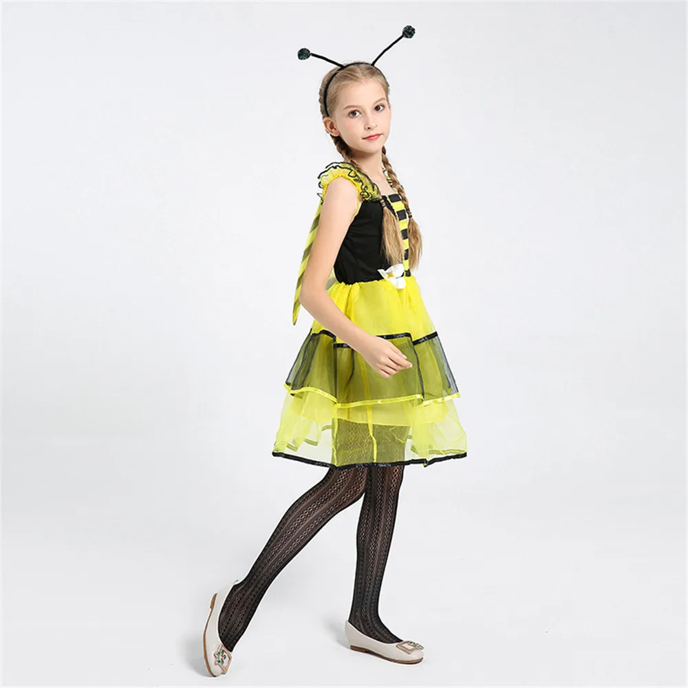 Детское платье-пачка пчела-пузырь костюм нарядное платье феи без рукавов с