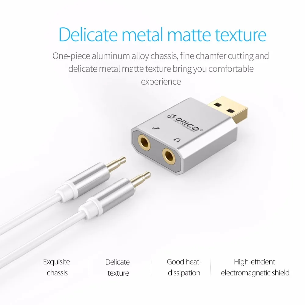 ORICO внешний USB разъем для звуковой карты 3 5 мм мини кабель адаптер стерео микрофон