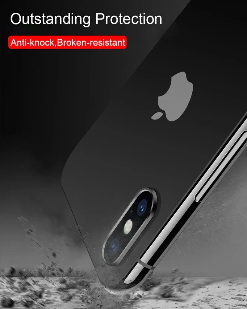 Для iPhone X 10 XS MAX XR 8 7 Plus закаленное стекло+ металлический задний объектив защитное кольцо для экрана Защита камеры для iPhone XR