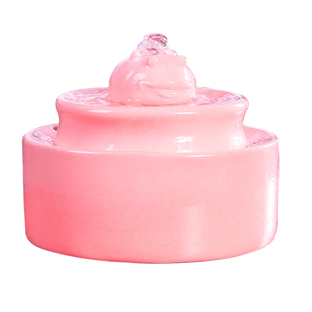 Pink 1000ml Pet Water Feeder Pet Automatic Circulating Bowl Drinker Double Layer Water Dispenser Pet Drinking Fountain Dispenser - Color: Pink