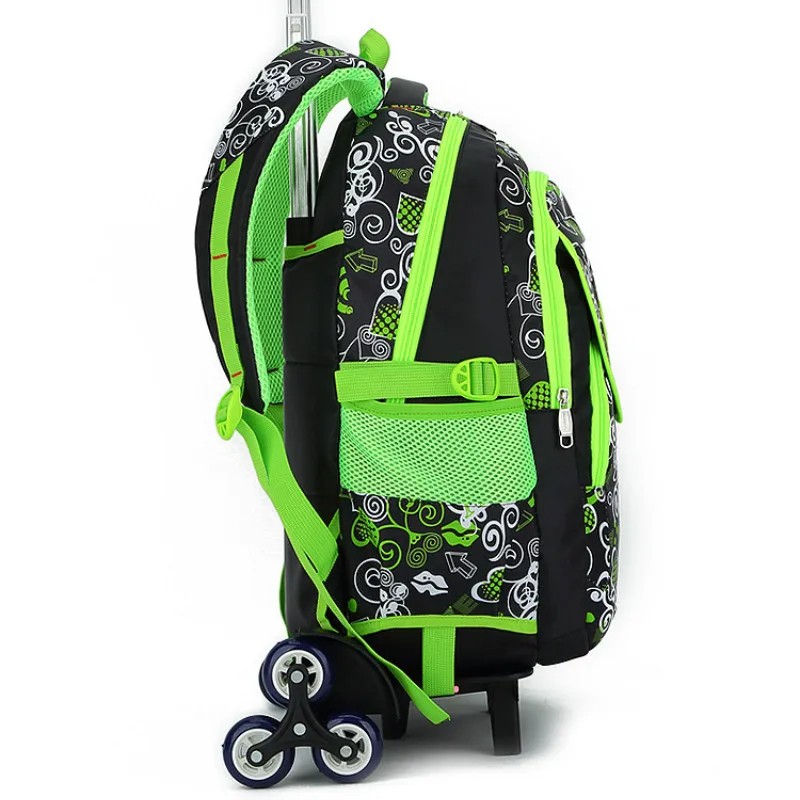 Красивая одежда с принтом школьная сумка-тележка для девочек рюкзак дети колёса