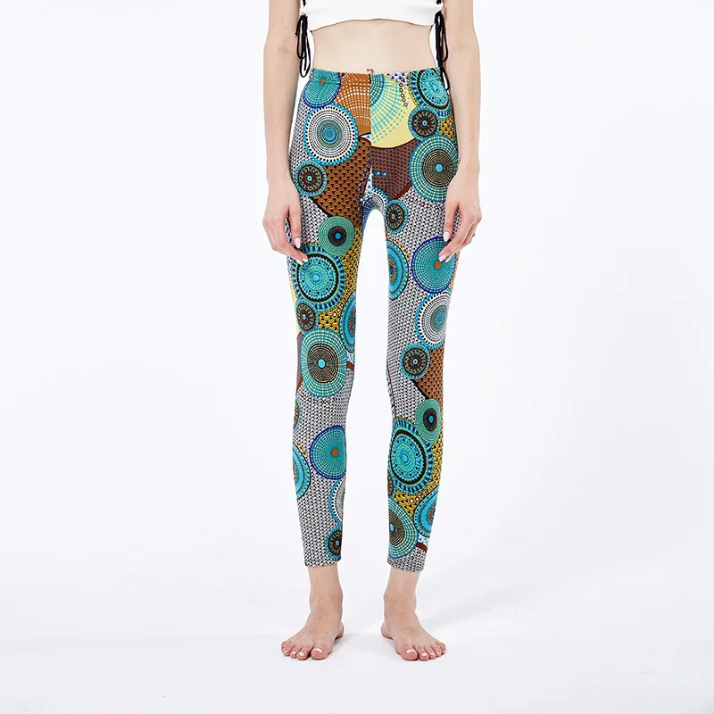 Ladies Bright Geometric Pattern Paisley Print Leggings Buttery Soft Leggings Women Pant Legging