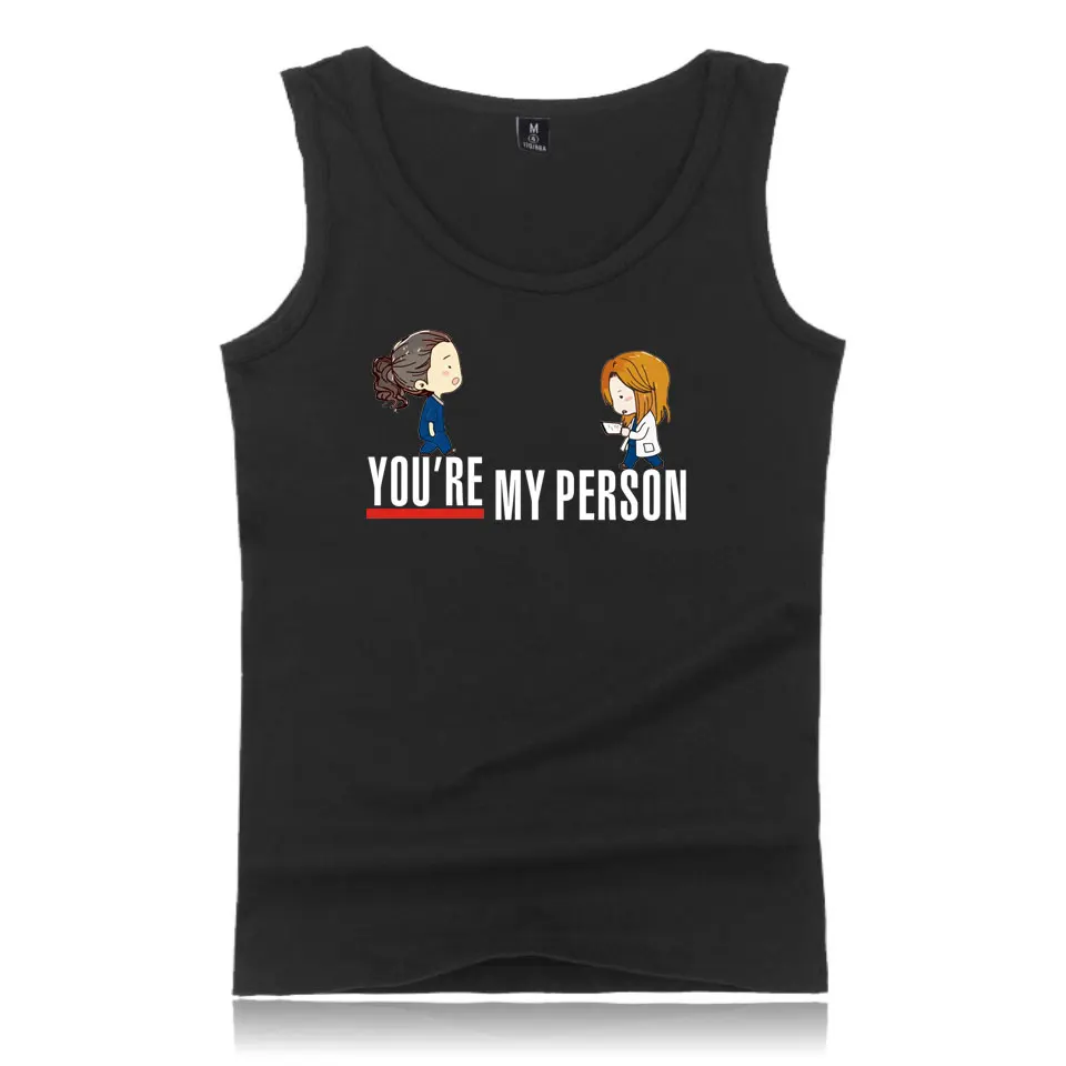 Майка мужская летняя без рукавов креативная модная Серая майка с анатомии Tumblr Greys