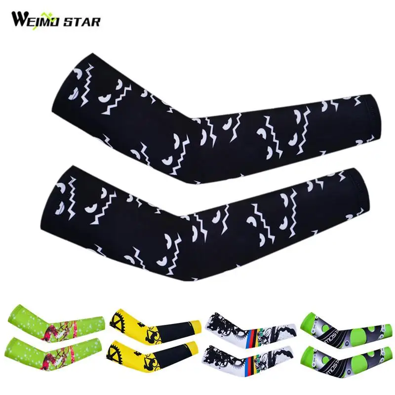 

Weimostar Summer Cycling Arm Warmers Mountain Bike Arm Seeves Sun Protection Anti-slip Sport Bicycle Arm Cover manguito ciclismo