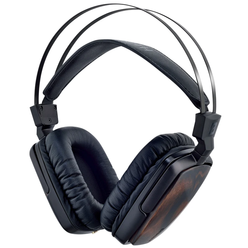 Высокого класса Hi-Fi деревянный 50 мм динамический Монитор металла гарнитура наушники бериллия сплава водителя и белок кожи MMCX кабель - Цвет: Ebony
