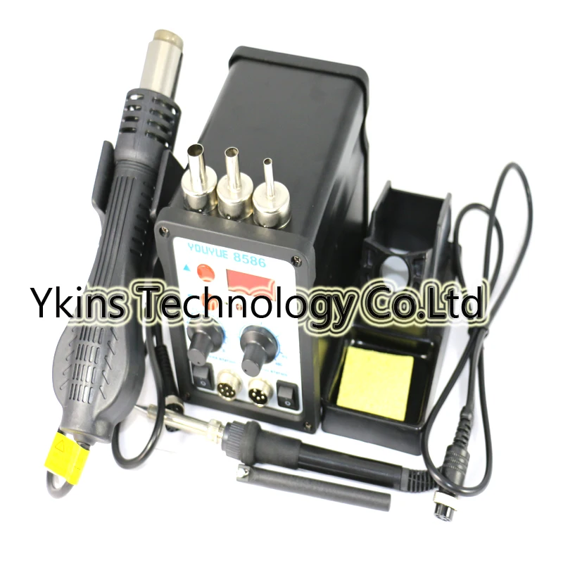 

YOUYUE 8586 110V / 220V 700W 2 in 1 SMD Rework Soldering Station Hot Air Gun + Solder Iron handle inductive type led display