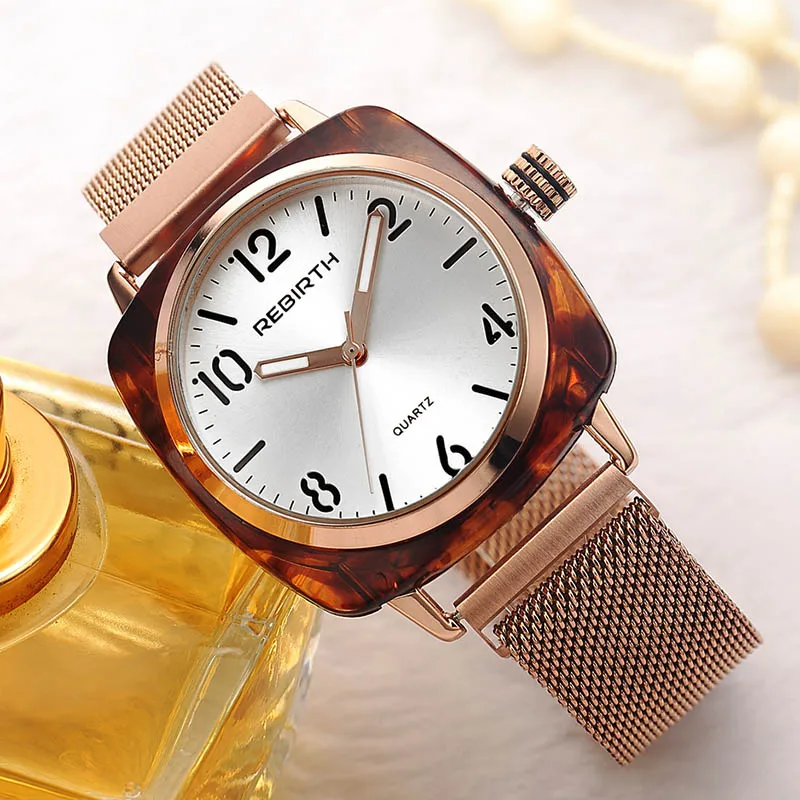 Роскошные женские часы браслет креативные магнитные кварцевые розовое золото