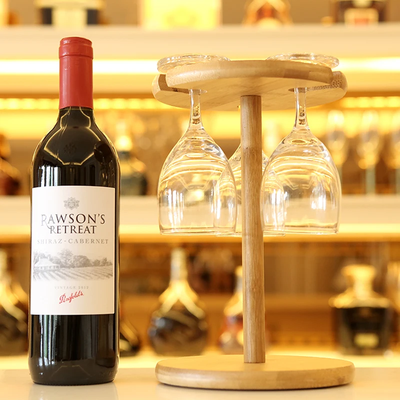 Бамбуковый держатель для стакана вина модная подставка бокалов с 6 отверстиями