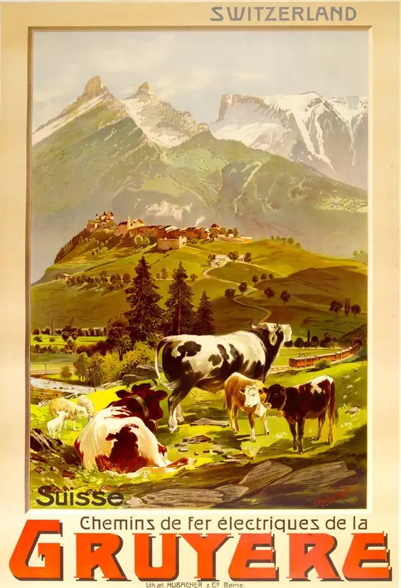 ZERMATT Switzerland вид на море горы путешествия в швейцарарию серия винтажный постер