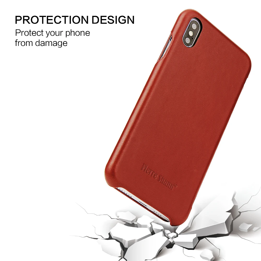 Fierre Shann Супер Роскошный чехол из натуральной кожи для iPhone XR XS Max 6 6S 7 7plus 8 8plus X Чехол флип-чехол для телефона Capin