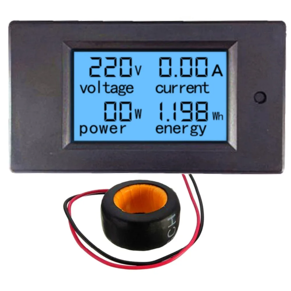 

AC Voltage Meters 100A/80~260V Digital LED Power Panel Meter Monitor Power Energy Volt Voltmeter Ammeter Voltage Current Meter