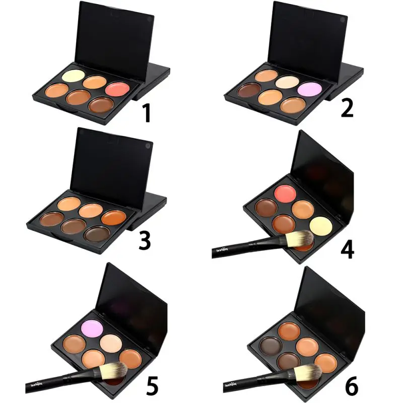 Новый 6 видов цветов женский консилер праймер для лица крем контурная палитра