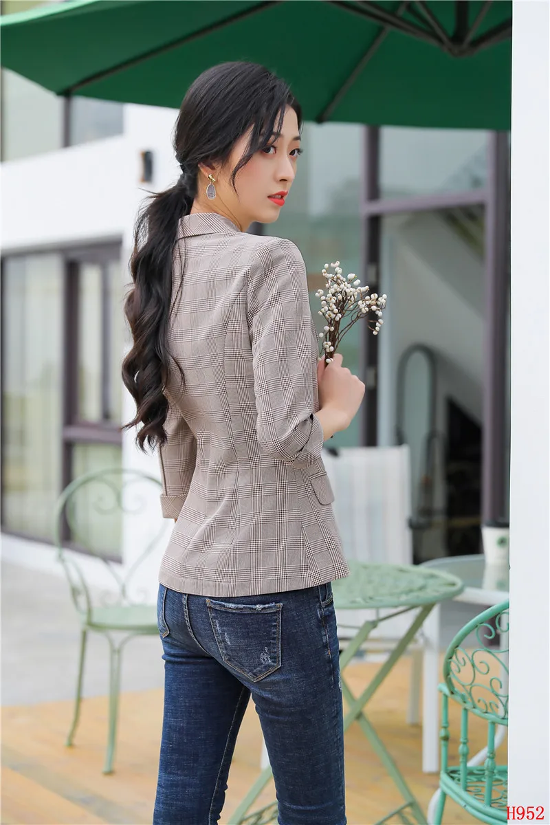 New 2019 Summer Formal Ladies Grey Blazers Women Jackets Half Sleeve Office Work Wear Clothes OL Style | Женская одежда