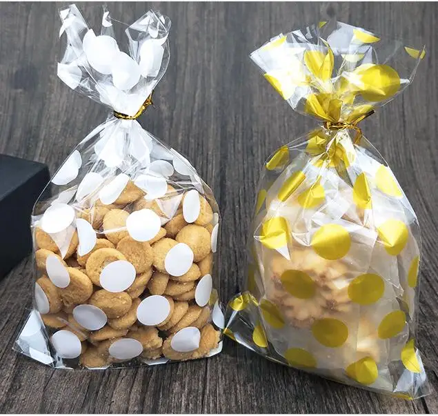 

100pcs/lot 2 colors dots Stars Plastic bags,13x21cm pouches wrappers cupcake gift bag Free shipping